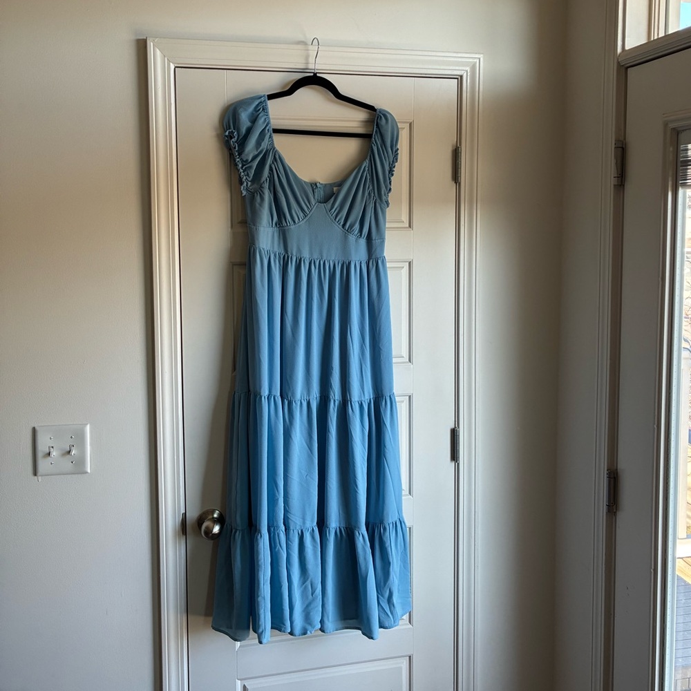 Elegant Blue Women's Dress